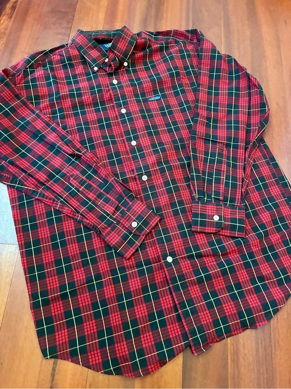 Vintage Chaps X Ralph Lauren Men’s Button Down Plaid Shirt size Medium